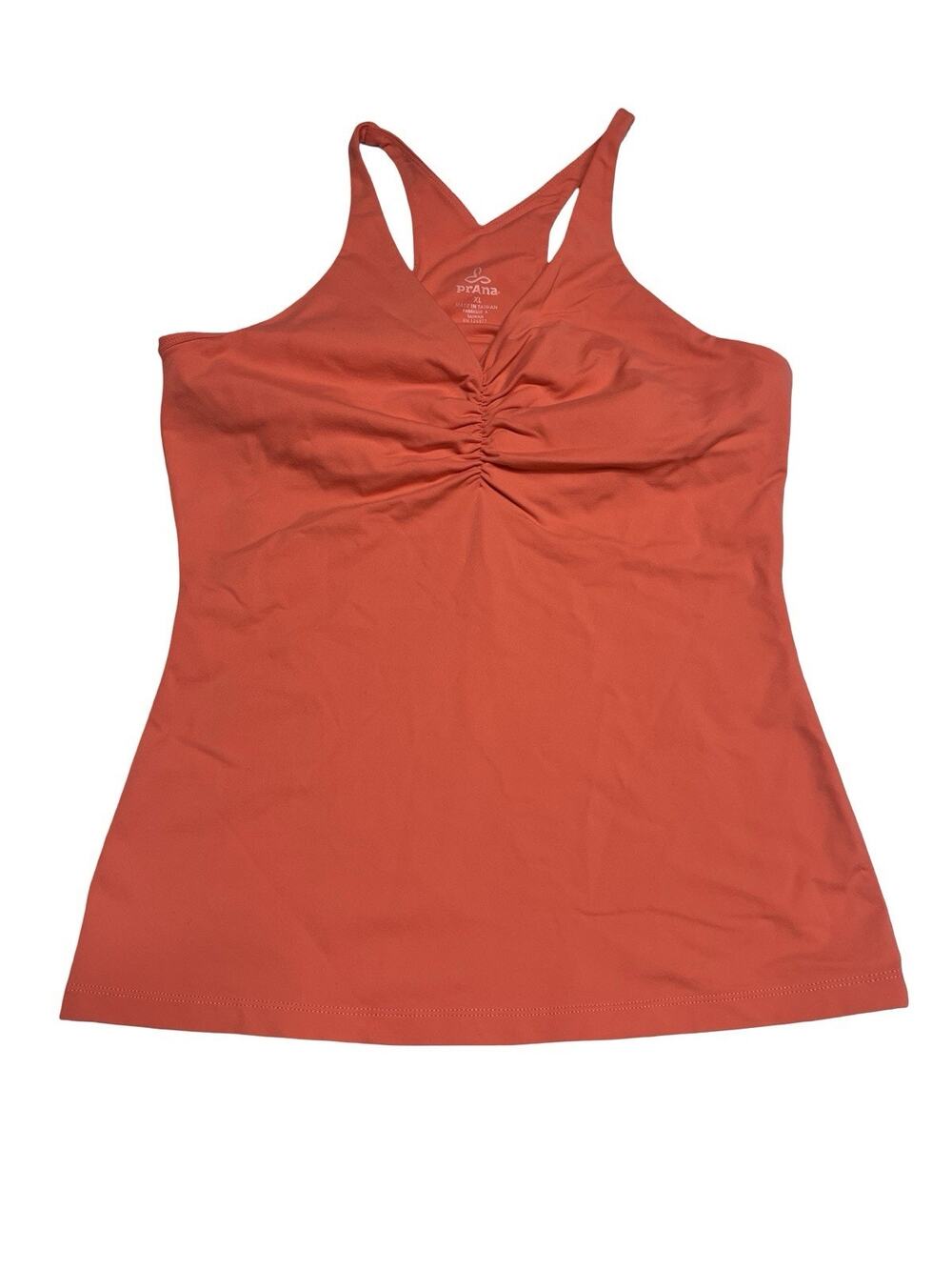 Prana Active Tank Top Womens XL Coral Sabin Chakara Solid Perfomance Stretch